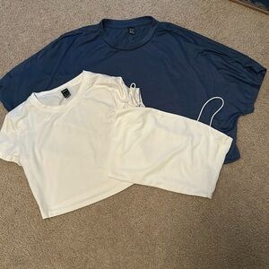 3 SHEIN shirts. Shirts are XS, white tank is S. Blue never worn.